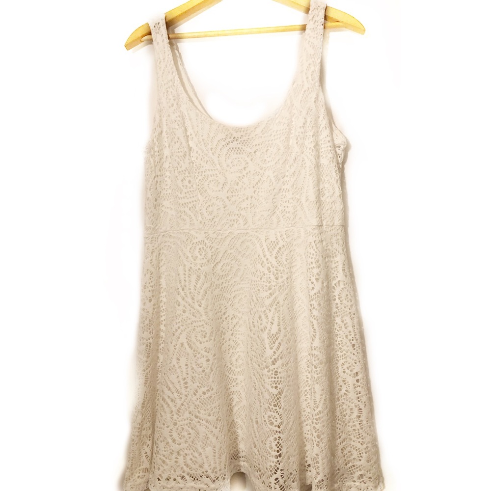 Apt 9 Lace Skater Dress White Scoop Neck Summer